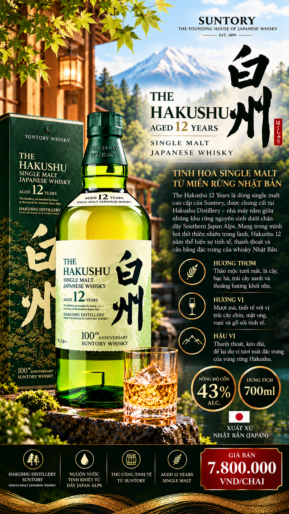 Hakushu 12 Years Whisky in Forested Japan