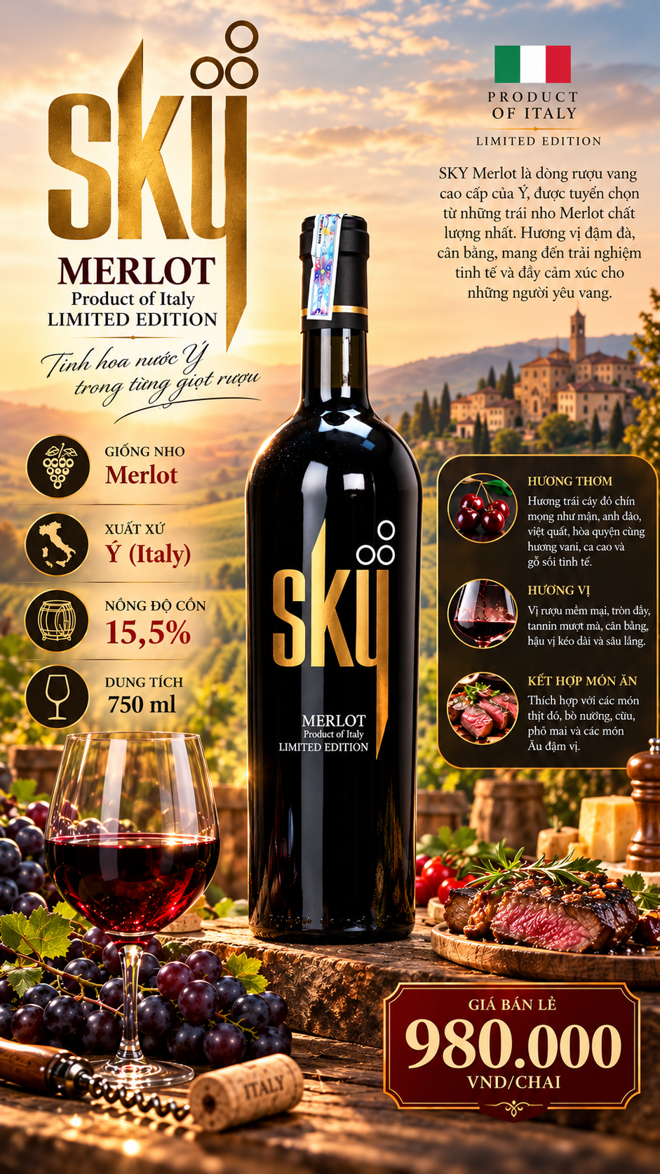 Tinh Hoa Merlot Nước Ý